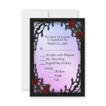 Red Rose Gothic RSVP Purple Menu Choice
