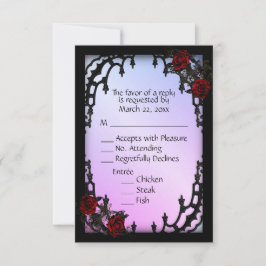 Red Rose Gothic RSVP Purple Menu Choice