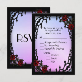 Red Rose Gothic RSVP Purple Menu Choice