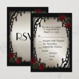 Red Rose Gótica RSVP Antiguo Gold Menú Elección