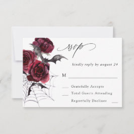 Red Rose Halloween Bats no Meal RSVP