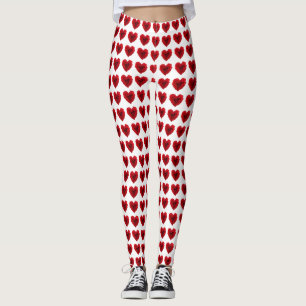 Red Rose Heart Shape - Women Leggings