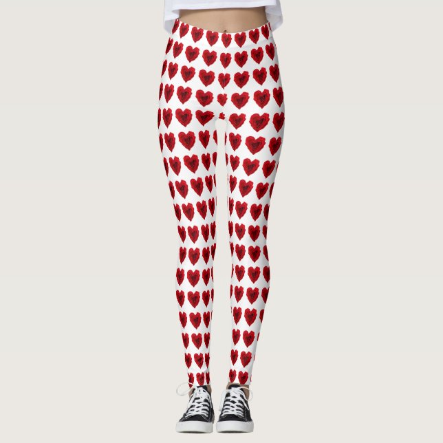 Red Rose Heart Shape - Women Leggings (Anverso)