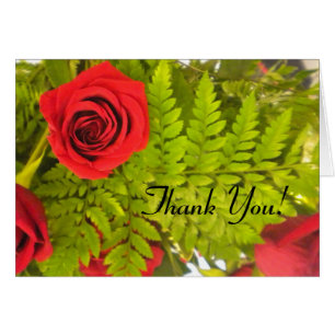 Red Rose N Fern Tarjetas de agradecimiento