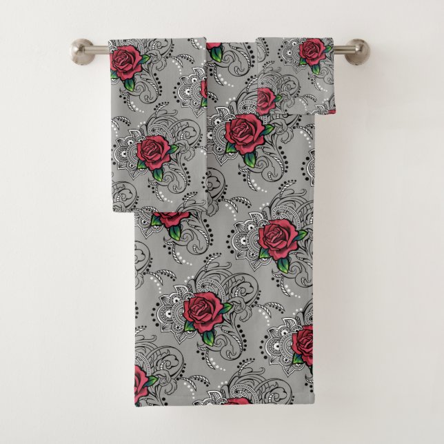 Red Rose Paisley (In situ)