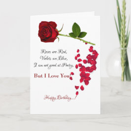 Red Rose Romantic I Love You Birday Card