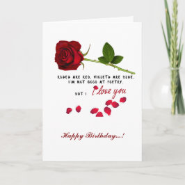 Red Rose Romantic I Love You Birday Card