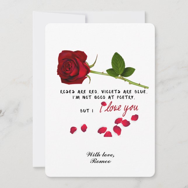 Red Rose Romantic I Love You Día de San Valentín C (Anverso)