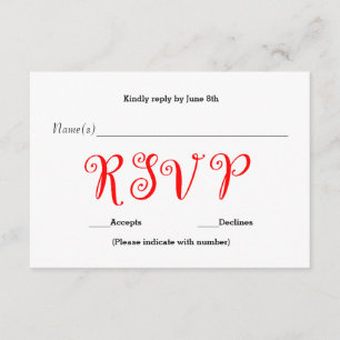 Red RSVP - Tarjeta de respuesta de recepción