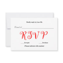 Red RSVP - Tarjeta de respuesta de recepción