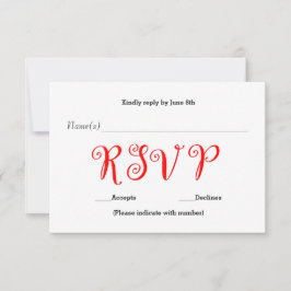 Red RSVP - Tarjeta de respuesta de recepción