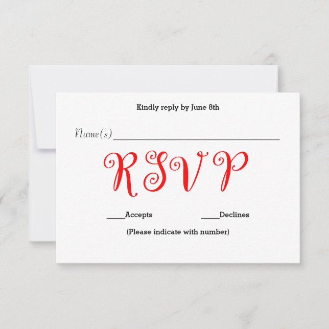 Red RSVP - Tarjeta de respuesta de recepción