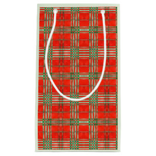 RED SCOTT TARTAN Bolsa de regalo pequeña