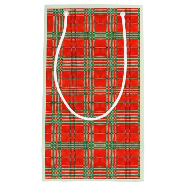 RED SCOTT TARTAN Bolsa de regalo pequeña (Anverso)