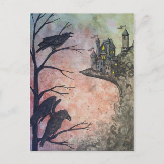 Red Sky Ravens y postal Castle