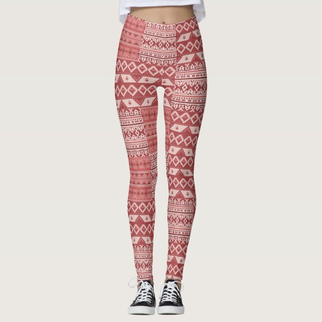 Red Southwest Pattern Leggings (Anverso)