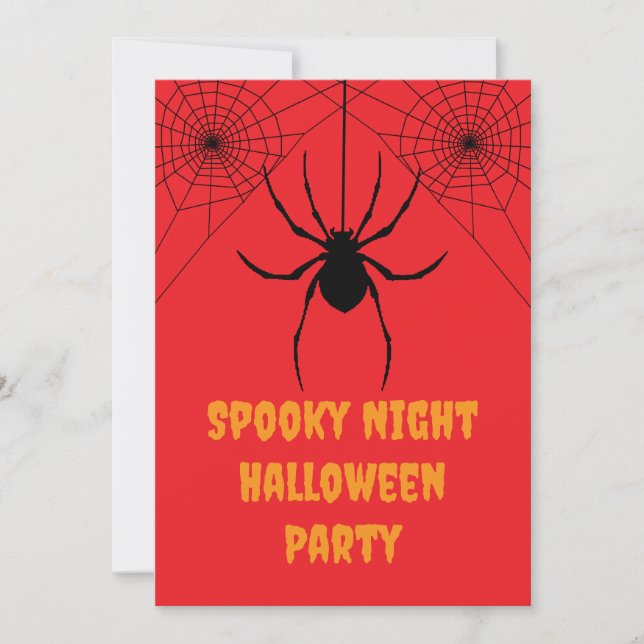 Red Spider Spooky Halloween Party Invitation (Anverso)