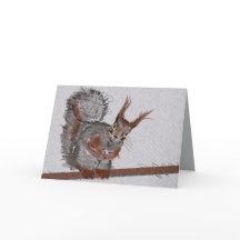 Red Squirrel dice ¡Hola! Tarjeta