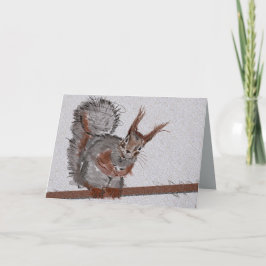 Red Squirrel dice ¡Hola! Tarjeta