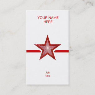 Red Star línea roja tarjeta de visita vertical bla