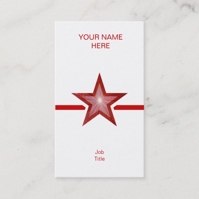 Red Star línea roja tarjeta de visita vertical bla (Anverso)