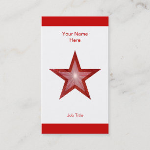 Red Star tarjeta de visita vertical franja blanca