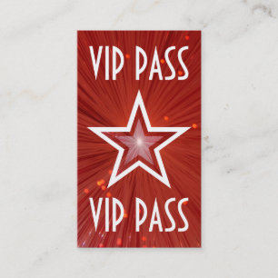 Red Star 'VIP PASS' tarjeta de visita roja hacia a