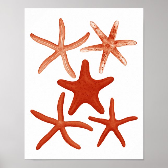 Red Starfish no.1 Decoración de playa Arte de pare (Frente)