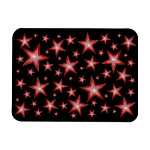 Red Stars flexible imán negro