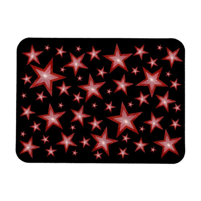 Red Stars flexible imán negro (Horizontal)