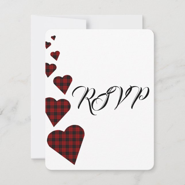 Red Tartan Wedding RSVP (Anverso)
