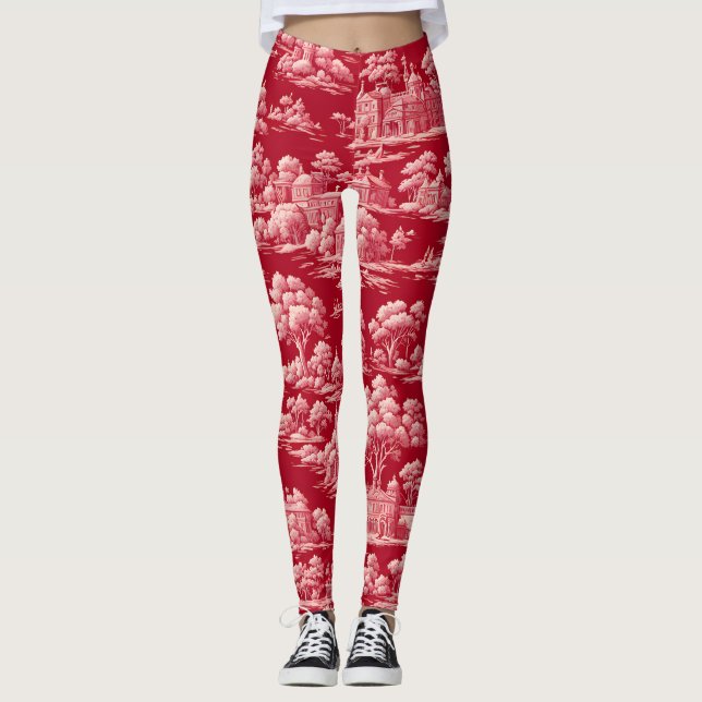Red Toile de Jouy Leggings (Anverso)