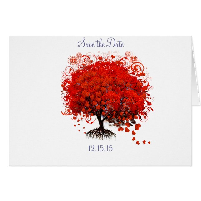 Red Tree Wedding T-Shirts, Gifts, Stickers & Favor (Anverso (Horizontal))