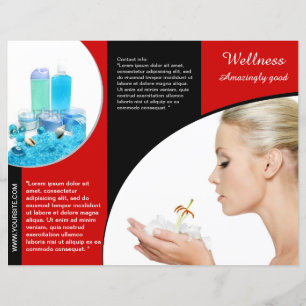 Red Trifold Spa Wellness Brochure Flyer Design