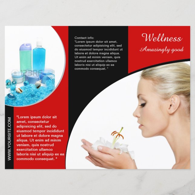 Red Trifold Spa Wellness Brochure Flyer Design (Anverso)