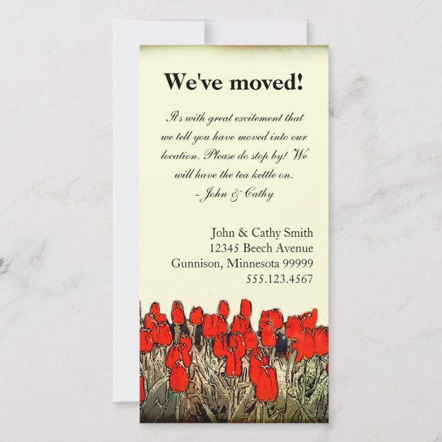 Red Tulip Ilustracion Cambio de la tarjeta fotográ (Anverso)