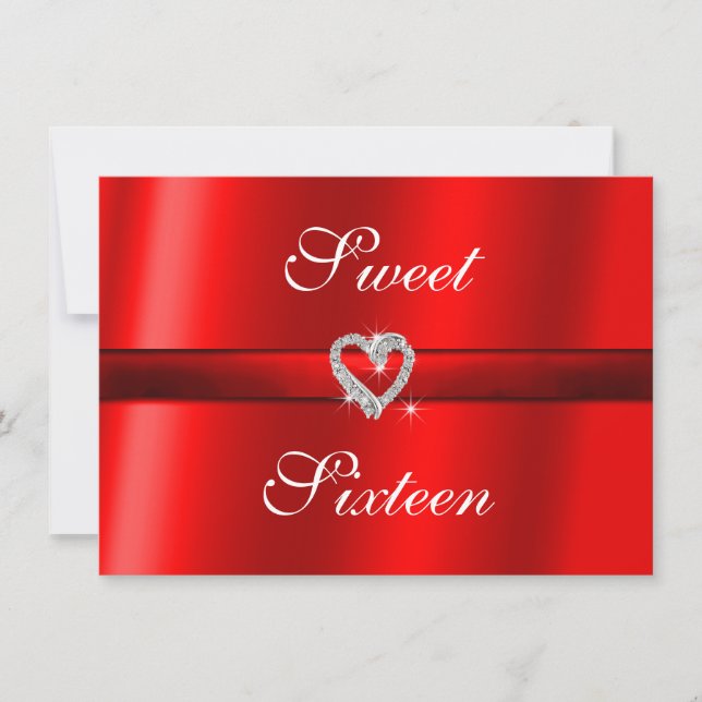 Red Valentine, Boda, dulce dieciséis invitaciones (Anverso)