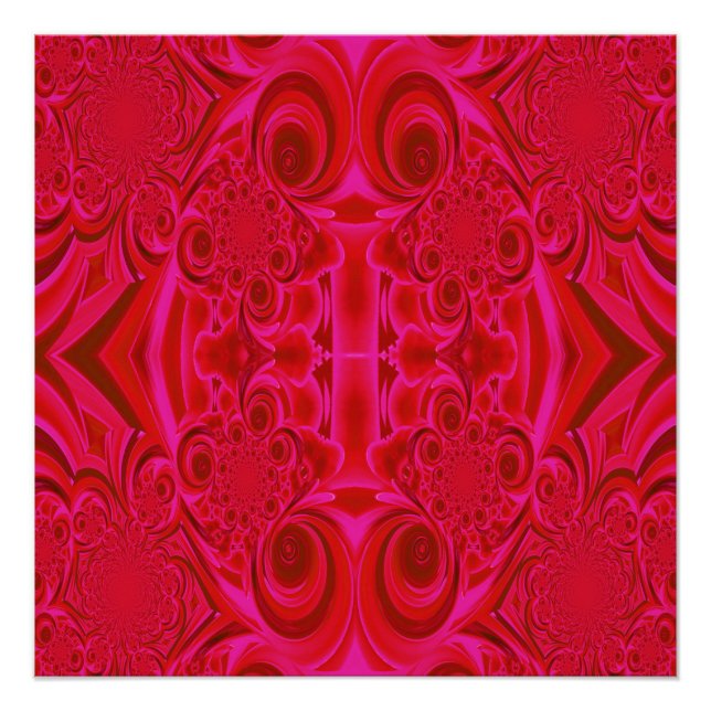 Red Vibrant Swirl Perfect Poster (Anverso)