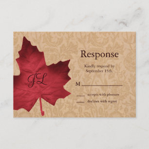 Red Vintage Monogramed RSVP
