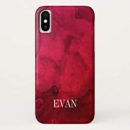 Red Watercolor Mashup Apple iPhone X Funda