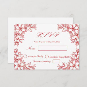 Red Wedding RSVP con gráficos ornados florales