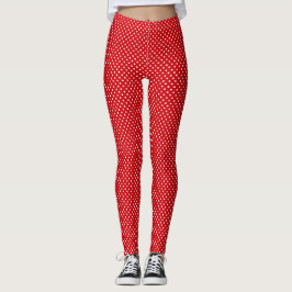 Red & White Polka Dot Active Leggings