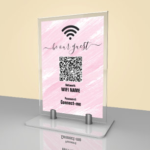 Red Wifi Código QR Tarjeta de mesa sea nuestro