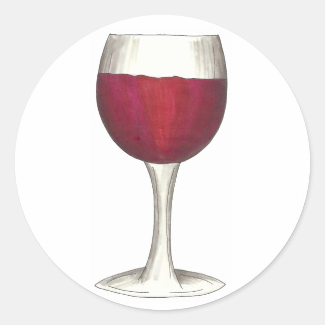 Red Wine Merlot Cabernet Tasting Glass Pegatina (Anverso)