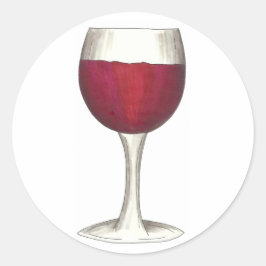Red Wine Merlot Cabernet Tasting Glass Pegatina