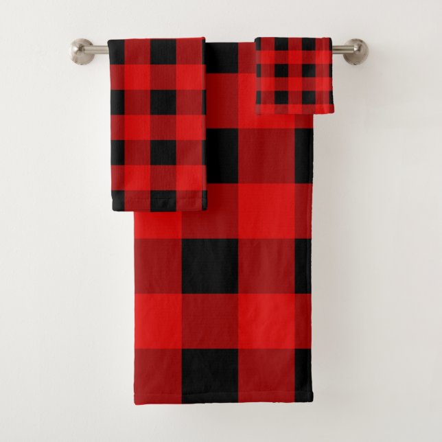 Red y Black Buffalo Plaid Holiday gingham (In situ)