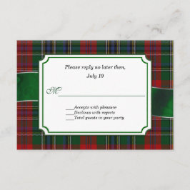 Red y Verde MacClain Tartan Wedding RSVP