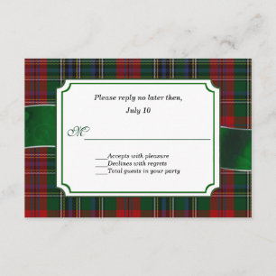 Red y Verde MacClain Tartan Wedding RSVP