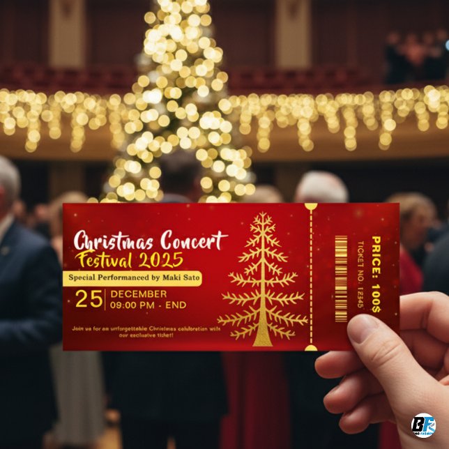 Red Yellow Christmas Concert Entry Ticket (Subido por el creador)