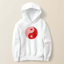 red yin yang valentines de corazón